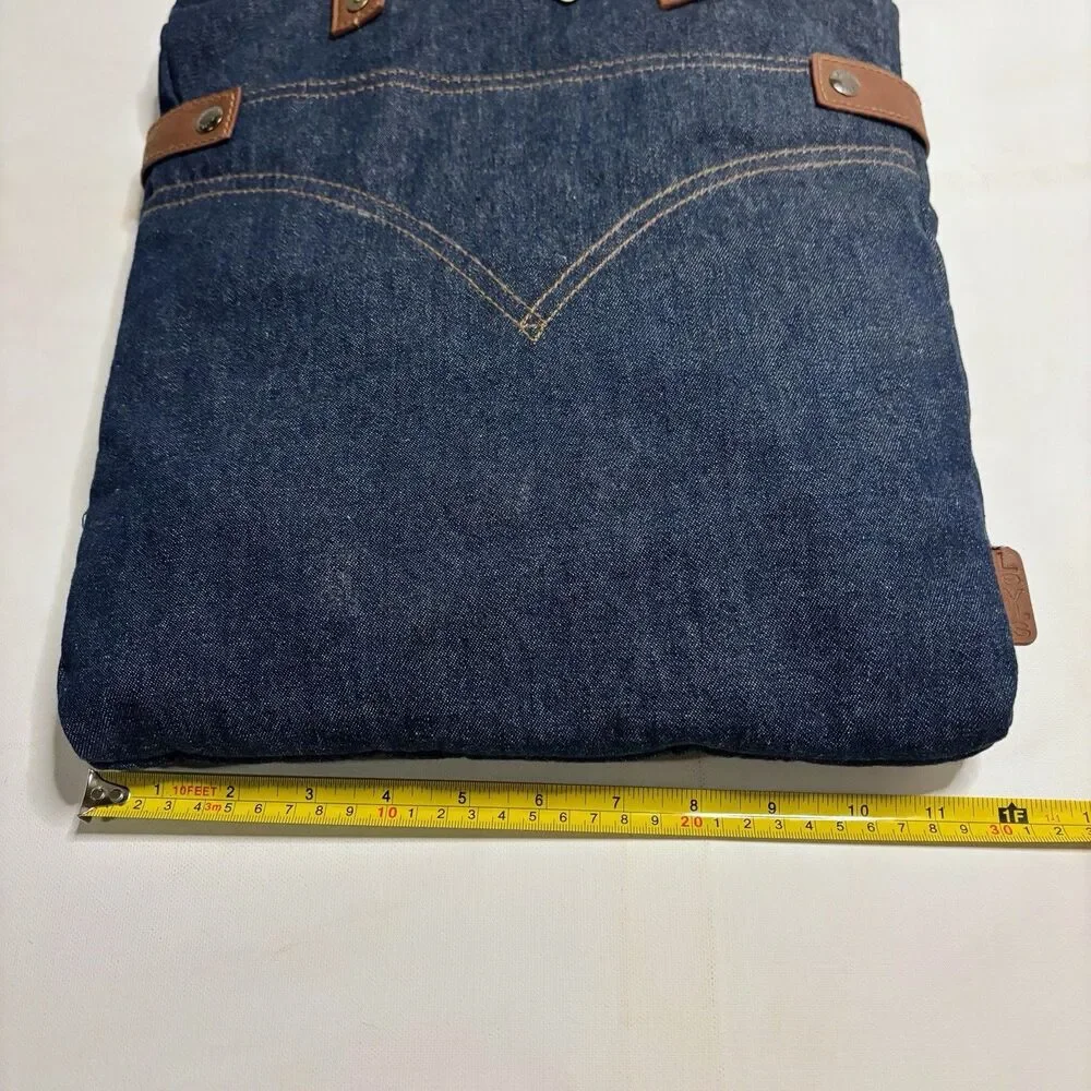 NWT Levi's Denim Tote Purse Navy Blue Indigo Jean Shoulder Farmers Market Bag 90